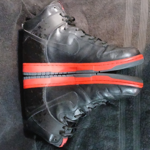 Nike Dunk High Premium ,Hot Lava,Rec Splatter,Black Bred (2009) Mens Size-12 - Picture 3 of 12